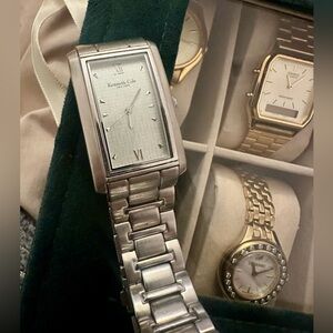 Kenneth Cole Rectangular Silver Watch for Men